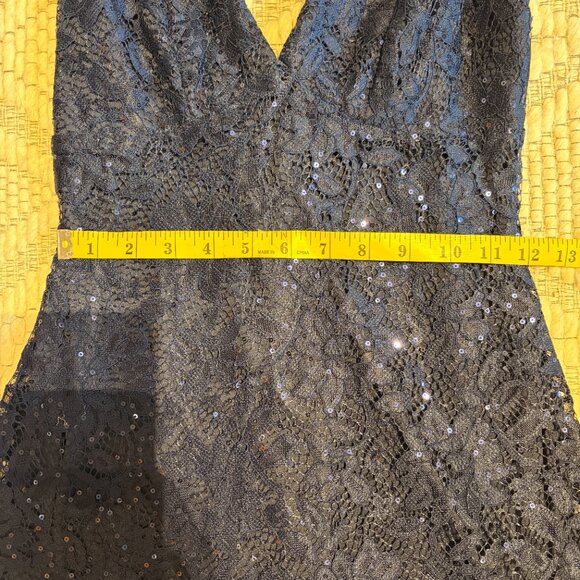NWOT - Lulu's Navy Blue Sequin Lace Bodycon Midi Party / NYE / Holiday Dress XS - Picture 10 of 11